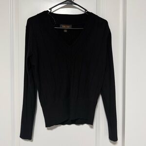 Truth Black Sweater Top V-Neck Womens S